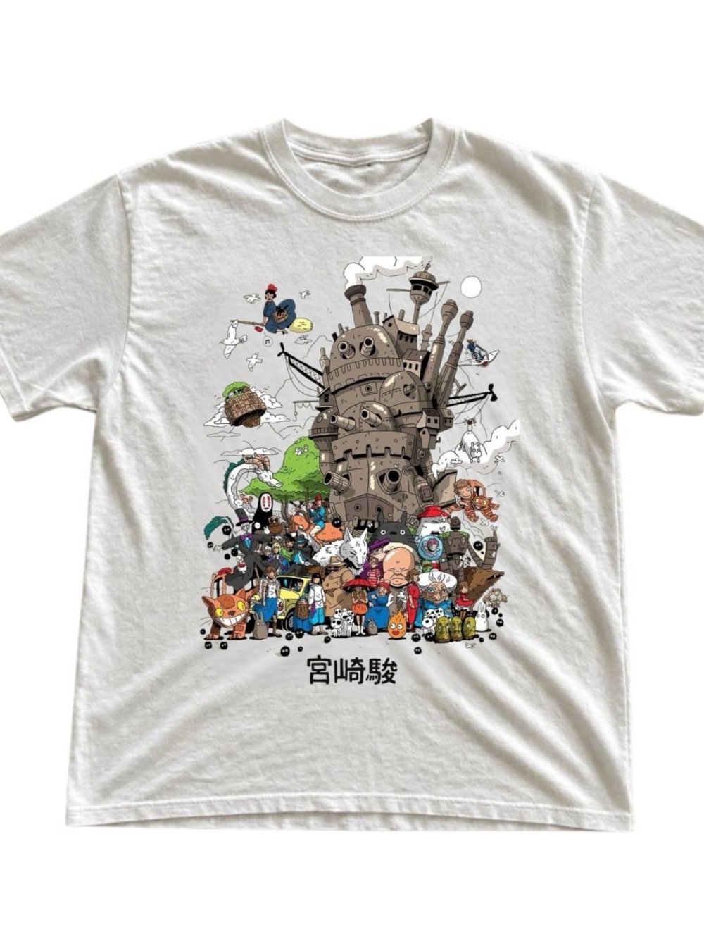 White Tee with Colorful Studio-Inspired Illustration
